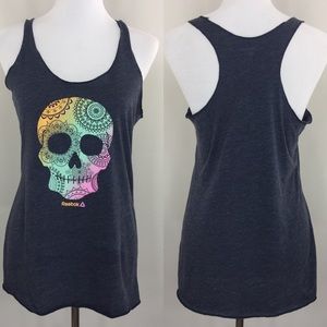 NWOT Reebok Tank Top Racerback Skull Boho